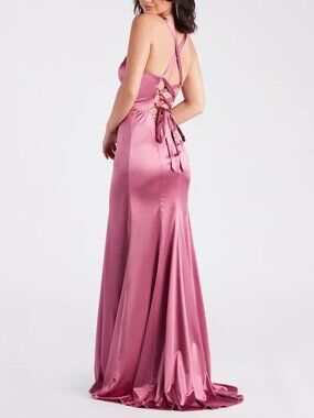 Formal Satin Lace-Up Dress - Windsor